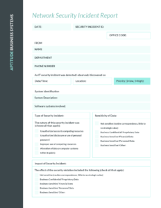 Teal It Incident Report Template throughout It Incident Report Template