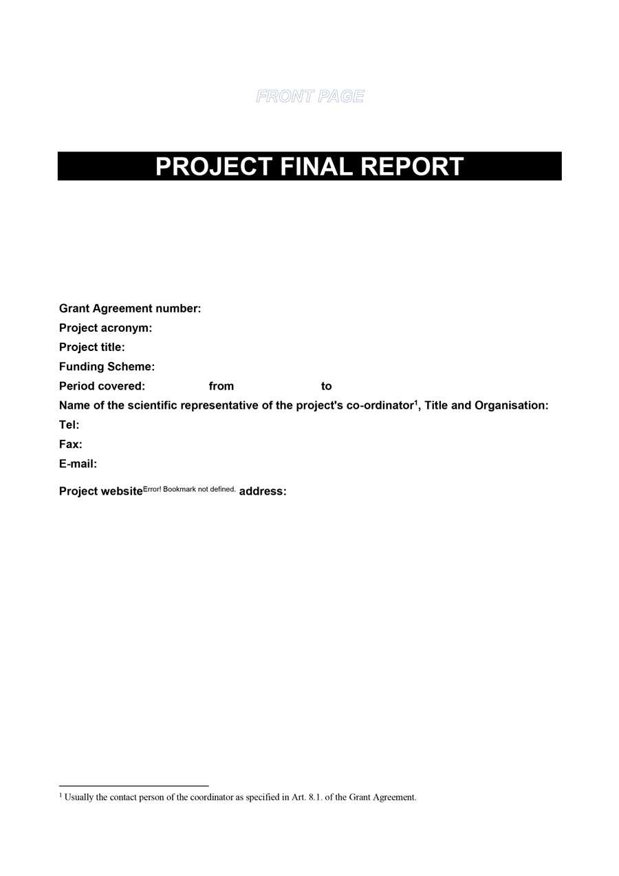 Technical Report Cover Page Template – Business Template Ideas Within Funding Report Template