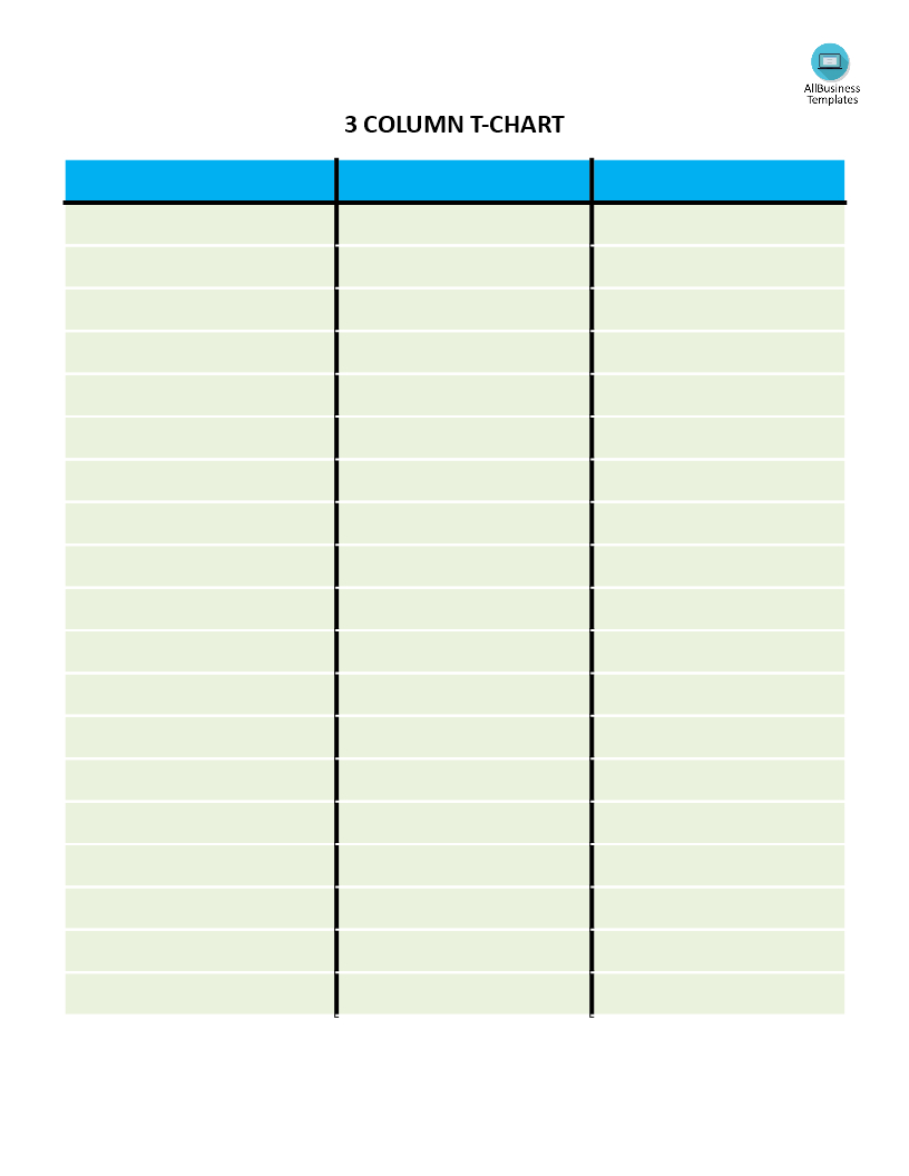 Télécharger Gratuit T Chart With 3 Columns Intended For 3 Column Word Template