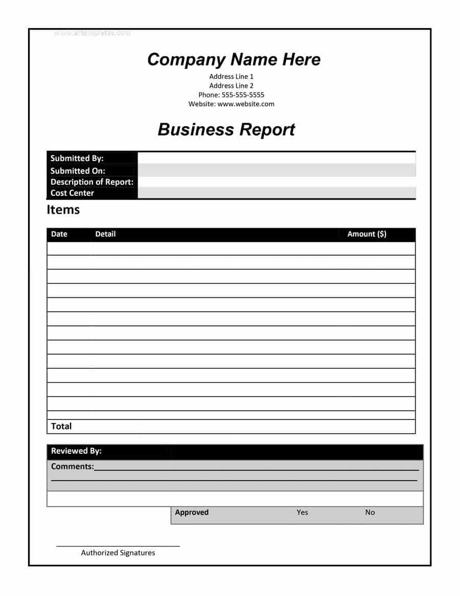 Template For Business Report – Tomope.zaribanks.co With Regard To Company Report Format Template