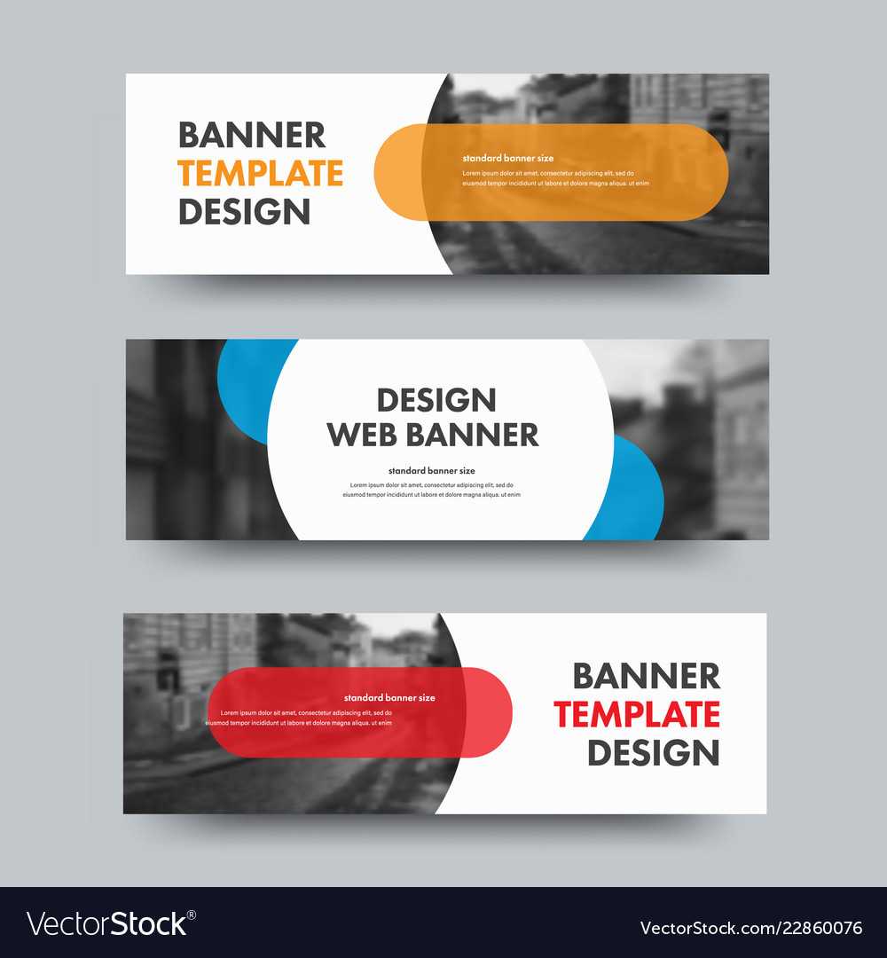 Template Of Horizontal Web Banners With Round And With Product Banner Template