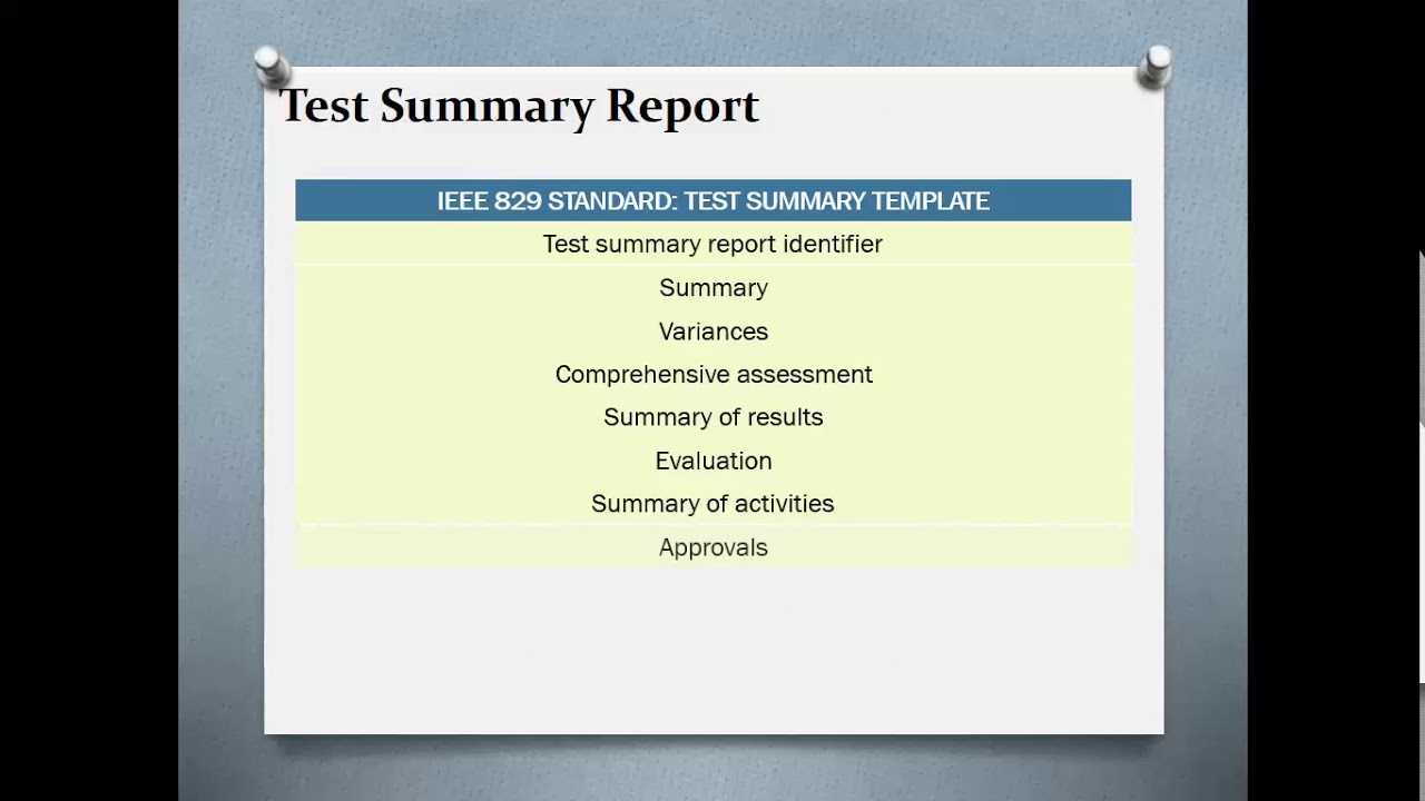Test Summary Reports | Qa Platforms Throughout Evaluation Summary Report Template