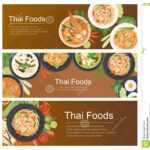 Thai Food Banner Template Stock Vector. Illustration Of Throughout Food Banner Template