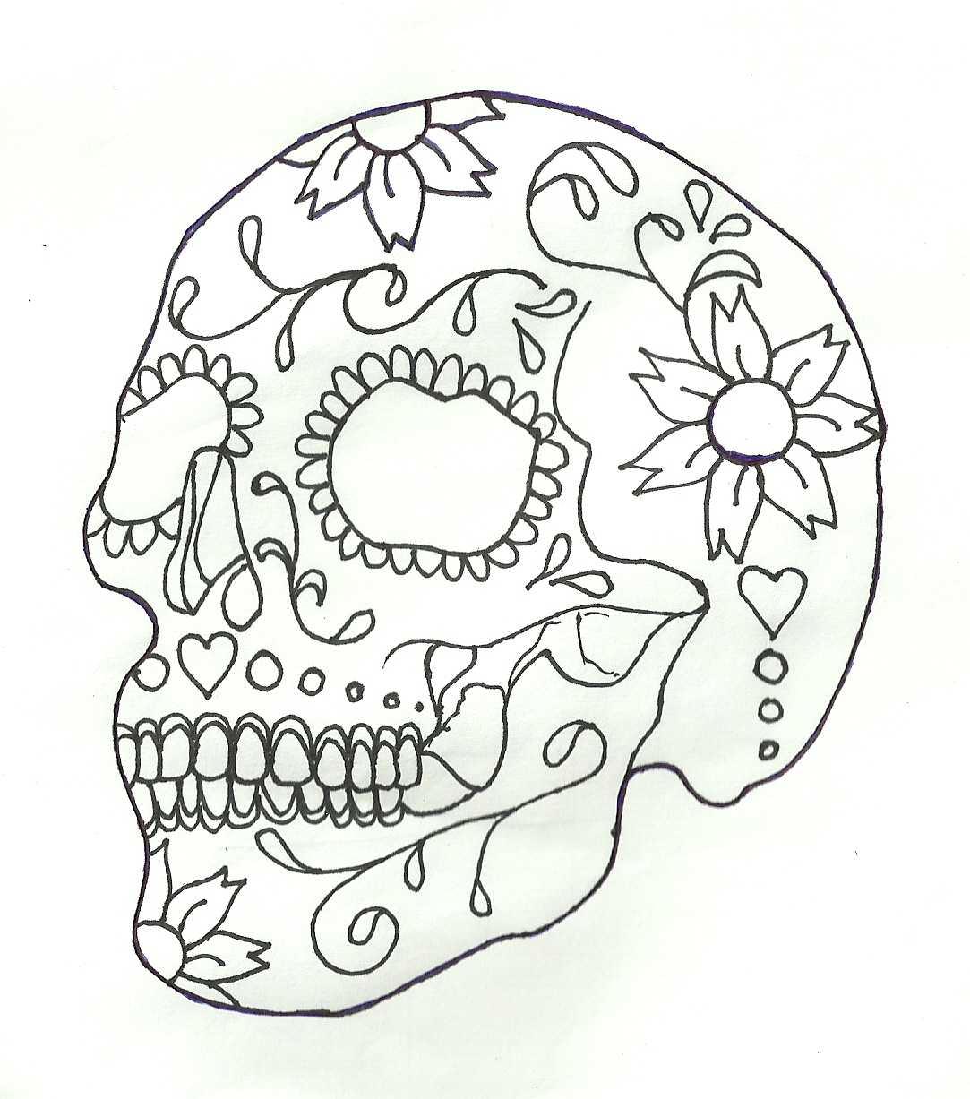 The Best Free Sugar Skull Drawing Images. Download From With Blank Sugar Skull Template