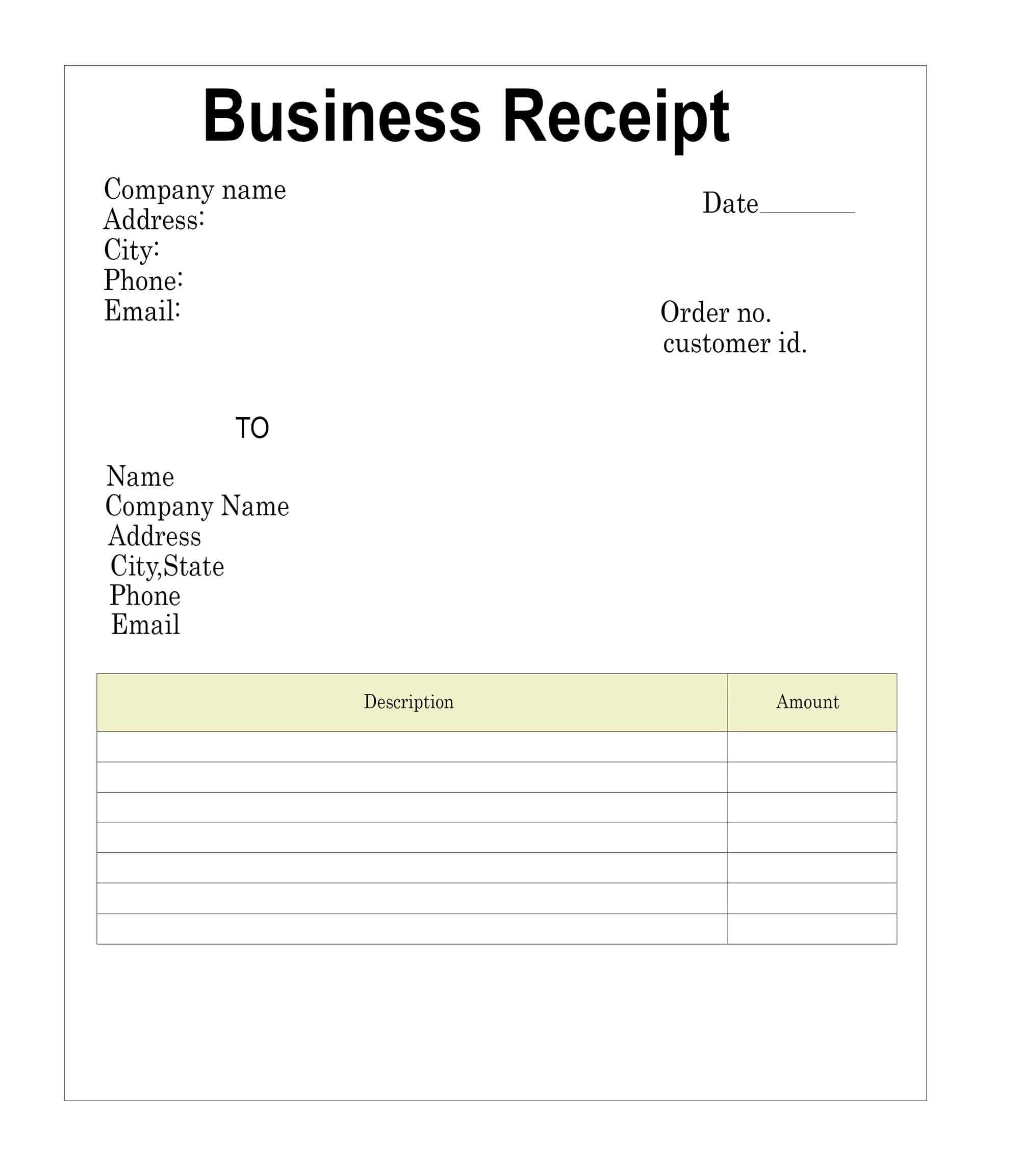 The Receipt Template Within Blank Taxi Receipt Template