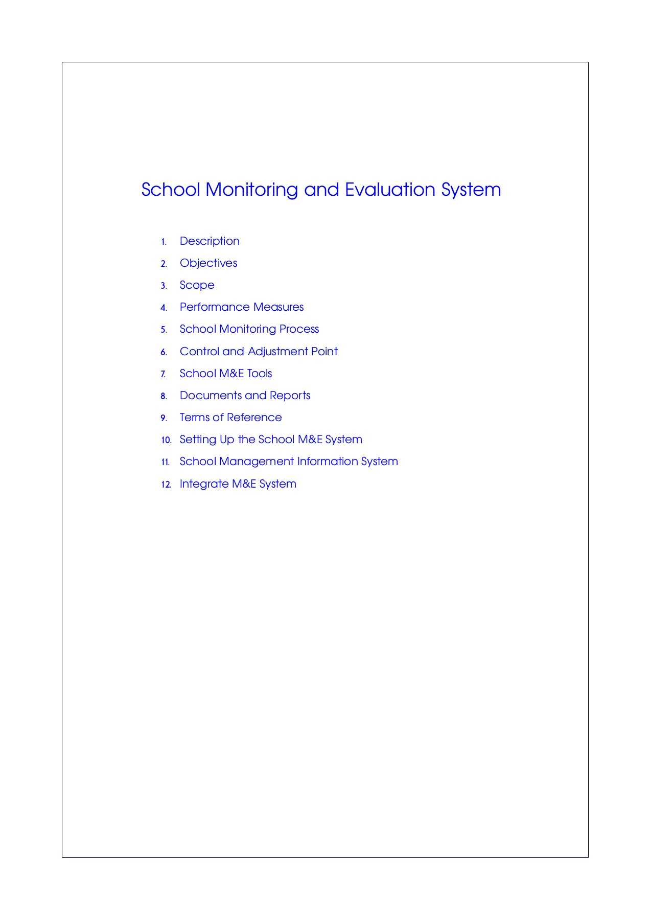 The School Monitoring And Evaluation System Pages 1 – 50 Inside M&amp;e Report Template