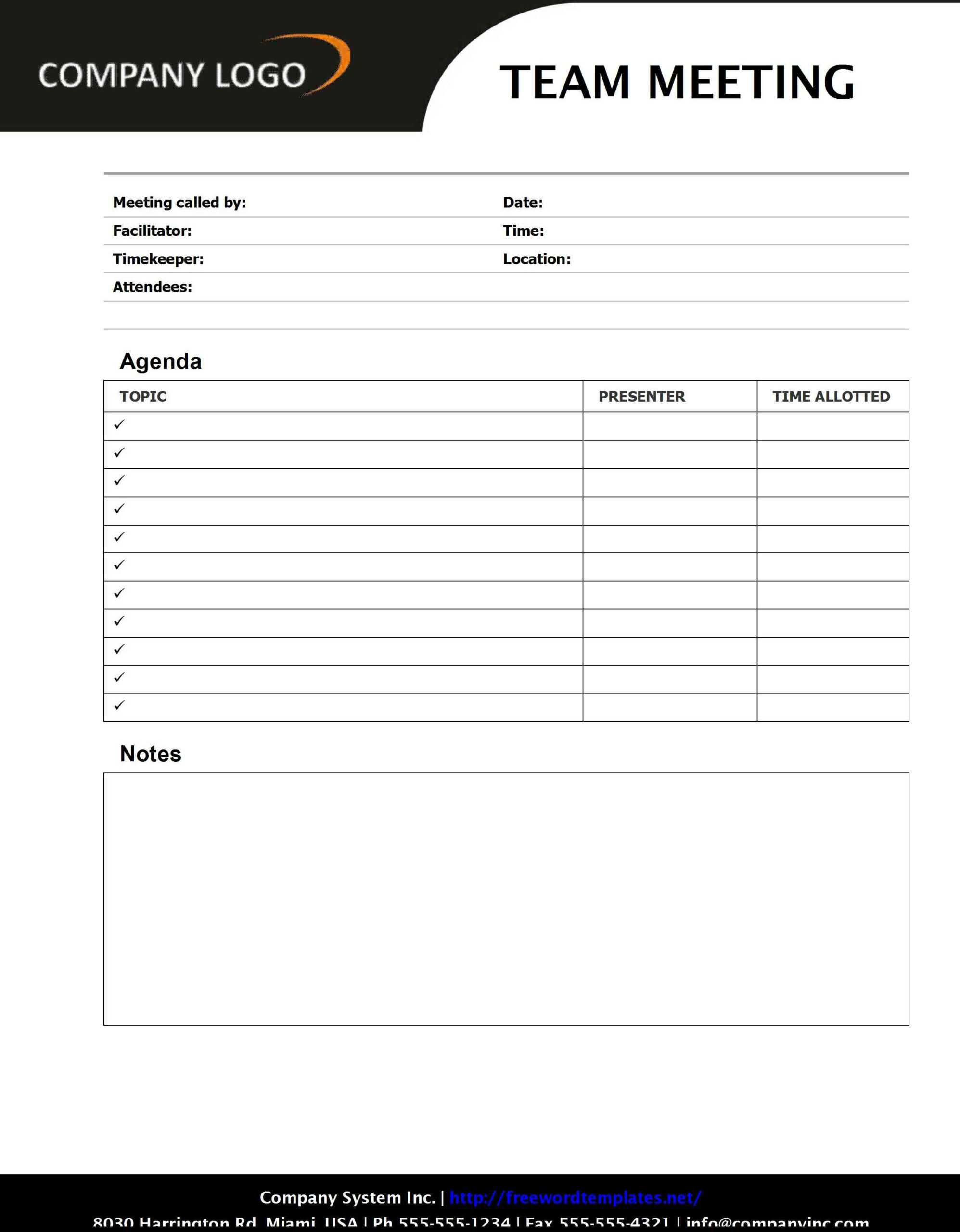 This Is A Team Meeting Agenda Template Which Will Guide You Regarding Free Meeting Agenda Templates For Word