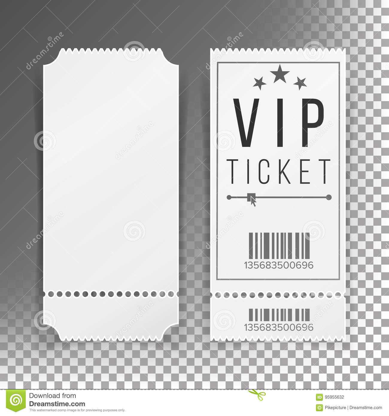 Ticket Template Set Vector. Blank Theater, Cinema, Train Throughout Blank Train Ticket Template