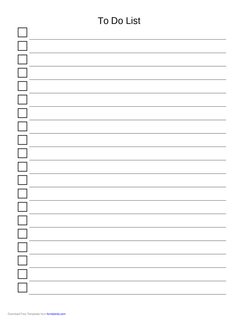 To Do List Template – 11 Free Templates In Pdf, Word, Excel Throughout Blank Checklist Template Word