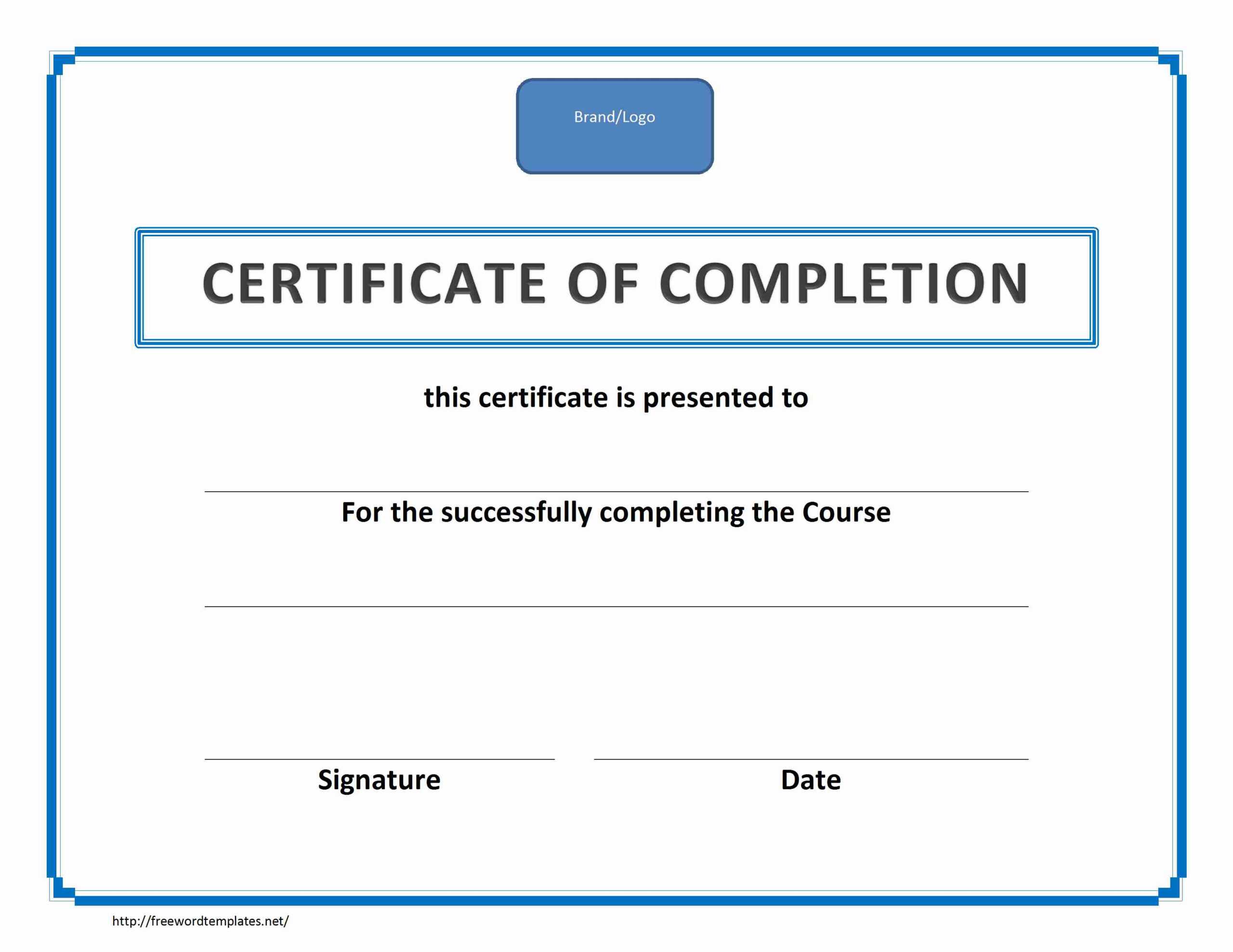 Training Certificate Template Pdf | Blank Certificates Inside Training Certificate Template Word Format
