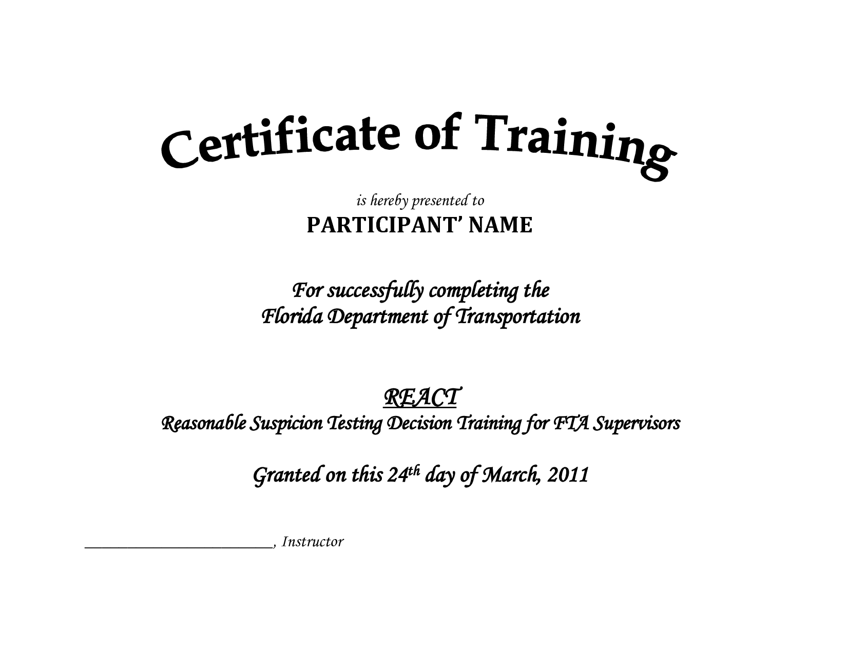 Training Certificate Template Pdf | Blank Certificates Intended For Birth Certificate Template For Microsoft Word