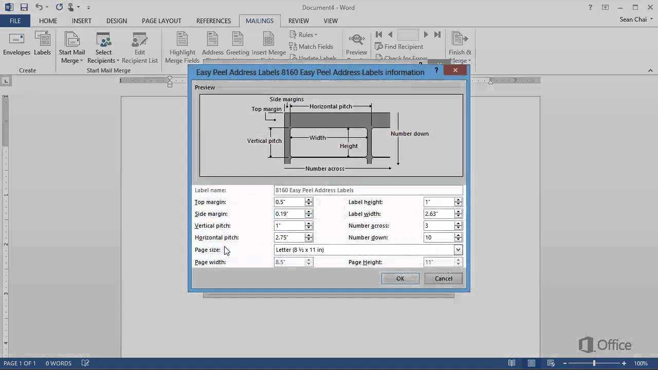 Training – Create Labels In Word 2013 Create And Print Labels – Video 1 Of 4 Intended For 33 Up Label Template Word