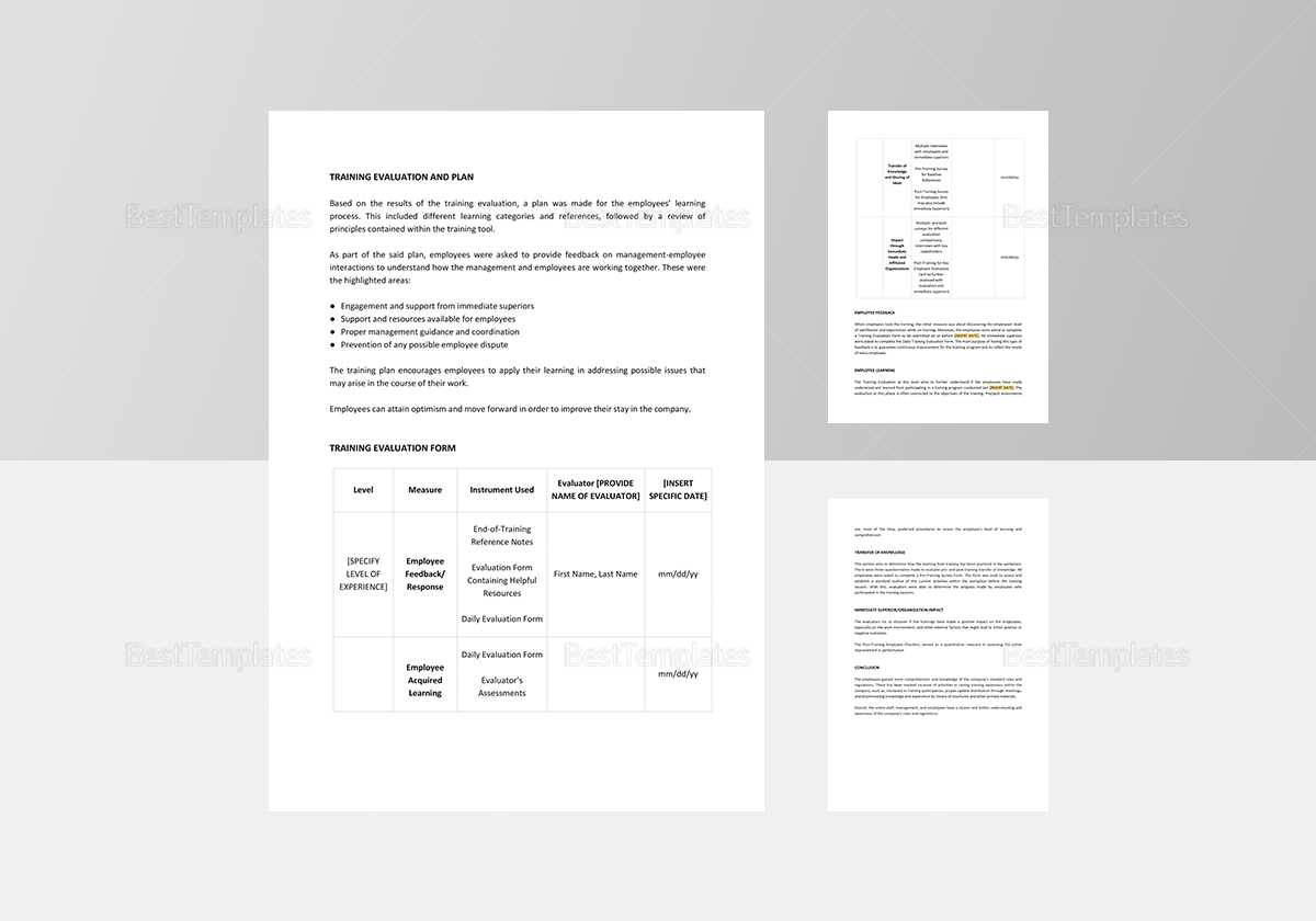Training Evaluation Report Template For Training Feedback Report Template