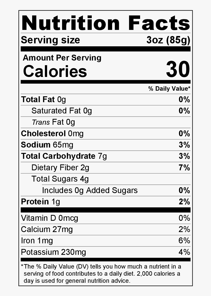 Transparent Romaine Lettuce Png – Nutrition Facts Label For Regarding Nutrition Label Template Word
