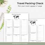 Travel Packing List Template | A4  Pdf Printable Pertaining To Blank Packing List Template