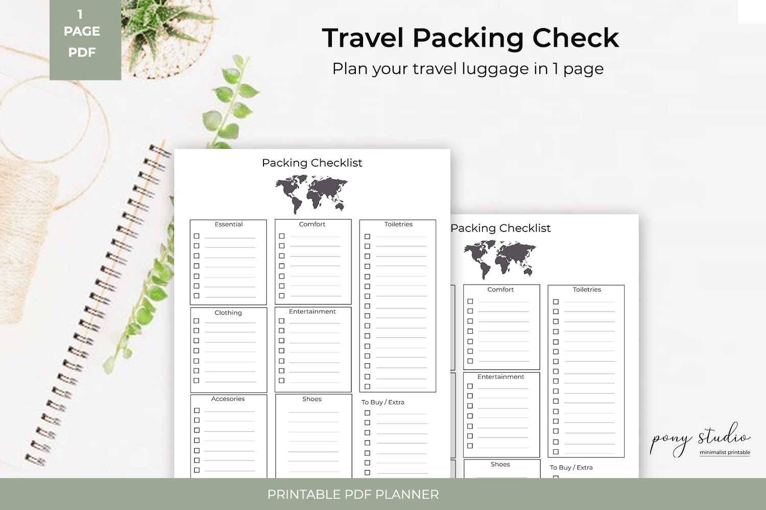Travel Packing List Template | A4  Pdf Printable Pertaining To Blank Packing List Template