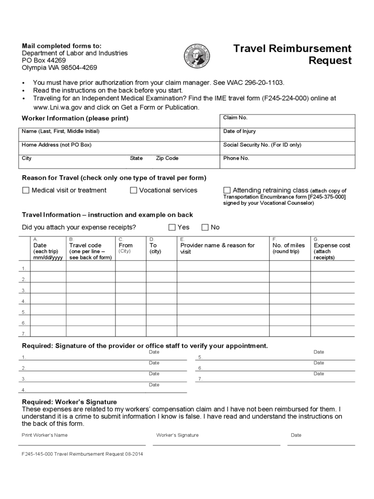 Travel Reimbursement Form – 2 Free Templates In Pdf, Word Intended For Travel Request Form Template Word