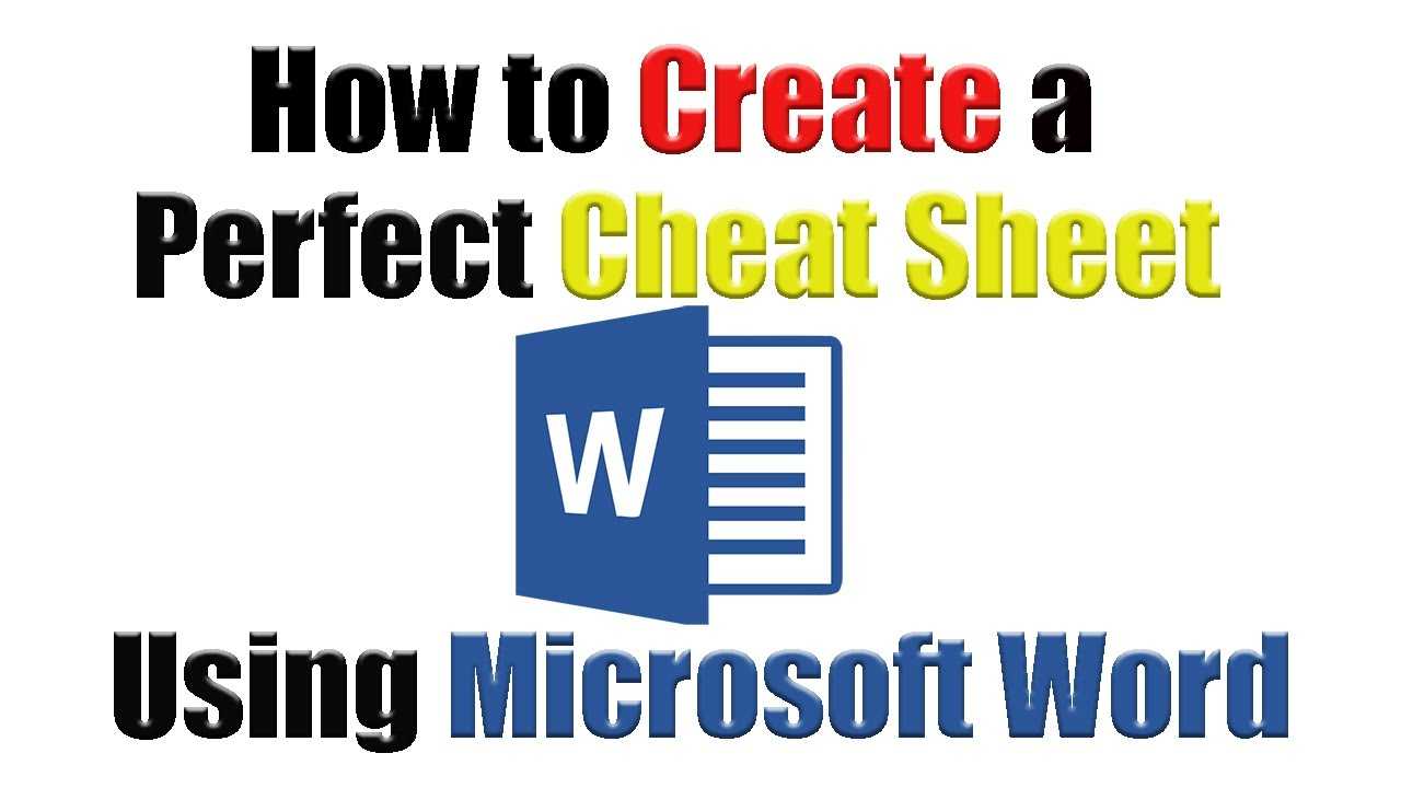 Tutorial | How To Create The Perfect Cheat Sheet Using Inside Cheat Sheet Template Word
