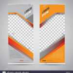 Twin Roll Up Banner Stand Design Template Vector Eps10 Stock Intended For Banner Stand Design Templates