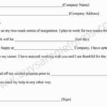 Two Week Notice Form Template In Word, Sample Format | Buy Regarding Two Week Notice Template Word