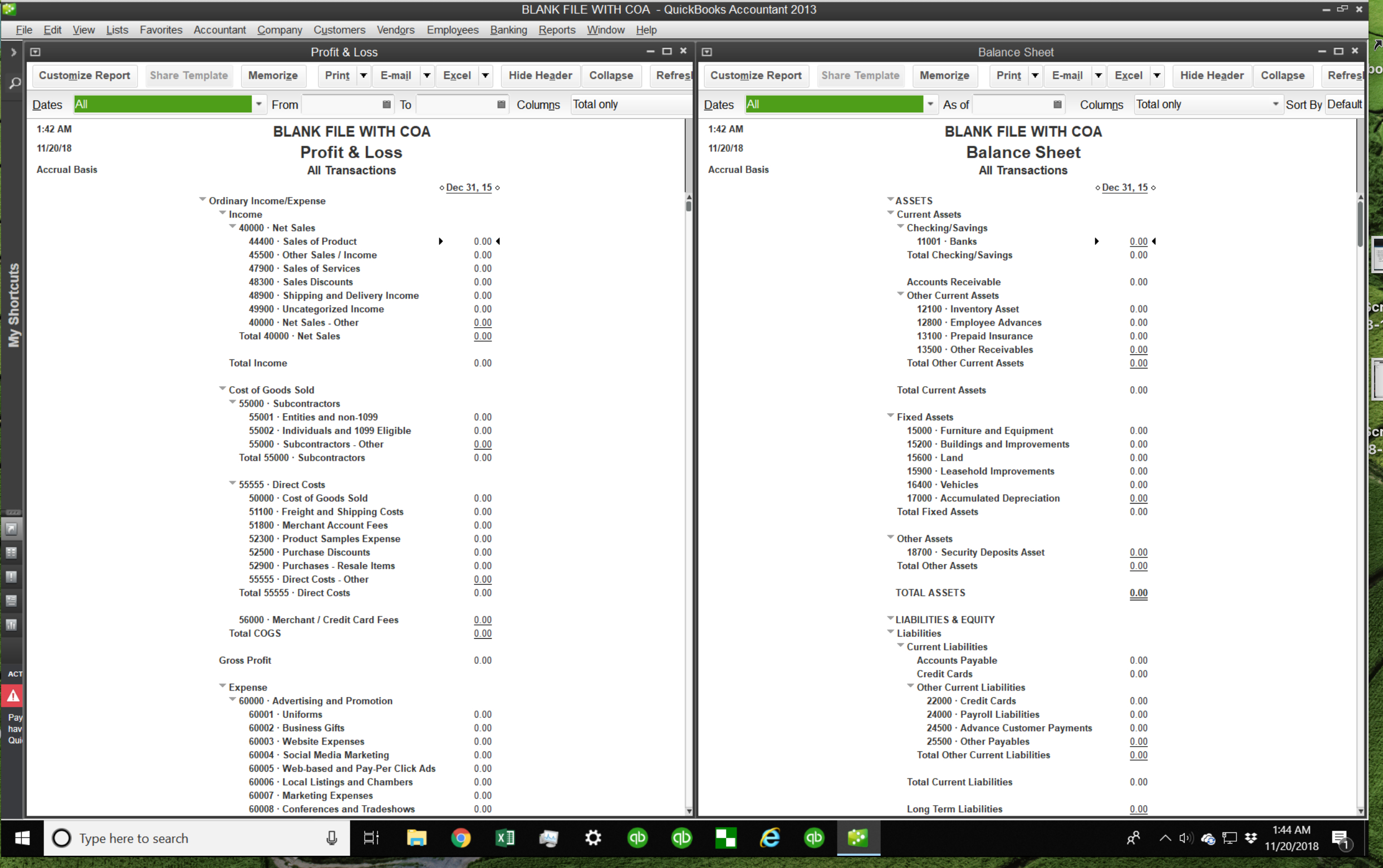 Ultimate Chart Of Accounts For Quickbooks Online And Desktop Pertaining To Quick Book Reports Templates