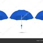 Vector 3D Realistic Render Blue Blank Umbrella Icon Set In Blank Umbrella Template