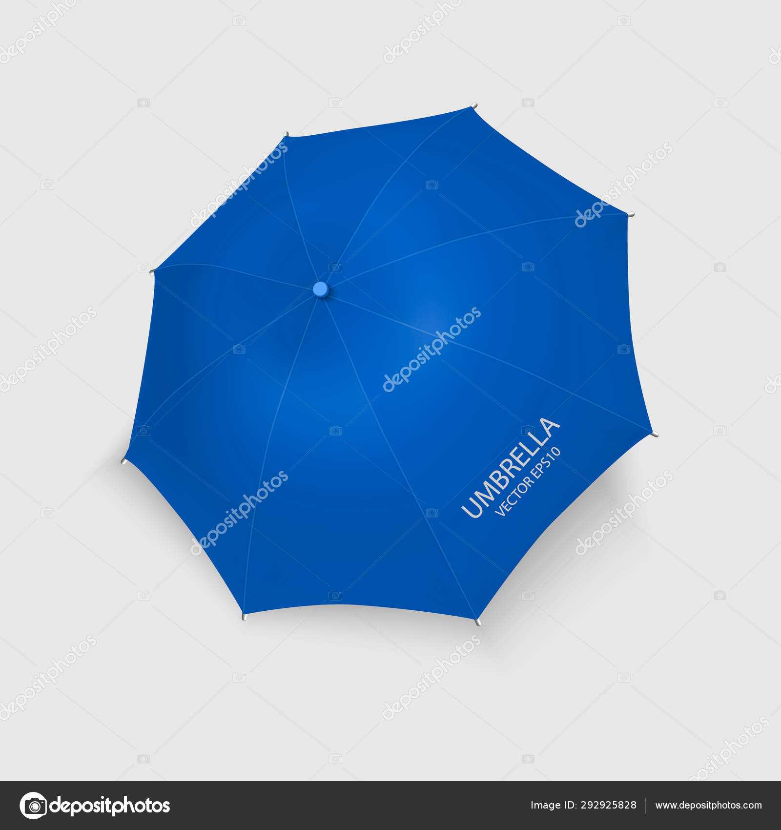 Vector 3D Realistic Renderblue Blank Umbrella Icon Closeup Throughout Blank Umbrella Template