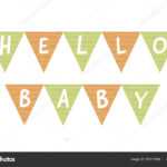 Vector Baby Shower Banner Template. Scandinavian Design With Regard To Baby Shower Banner Template