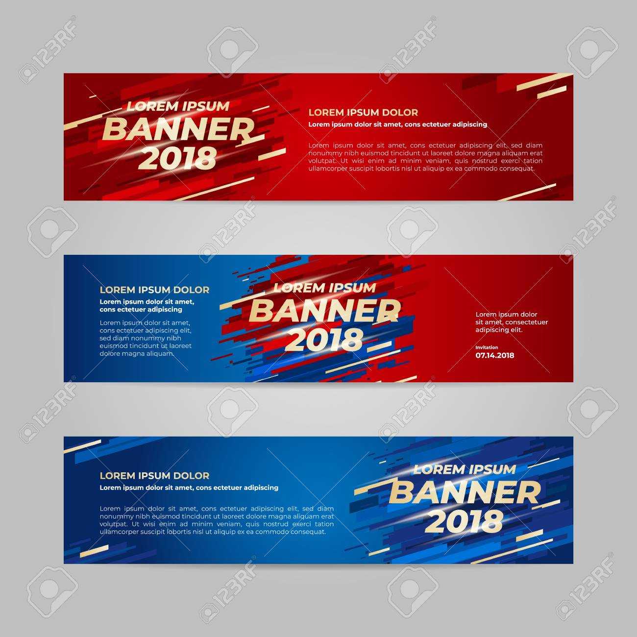 Vector Design Banner Web Template For Sport Event, 2018 Trend With Event Banner Template