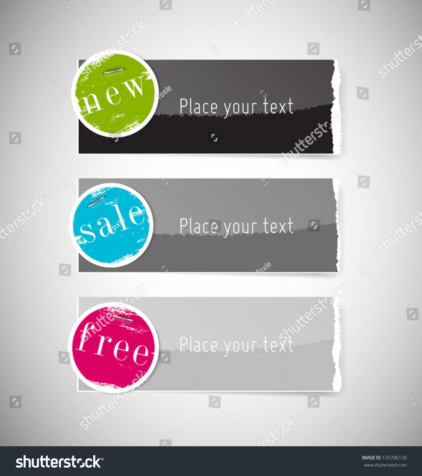 Vector Glossy Glazed Torn Paper Banners Stock Vector Within Staples Banner Template