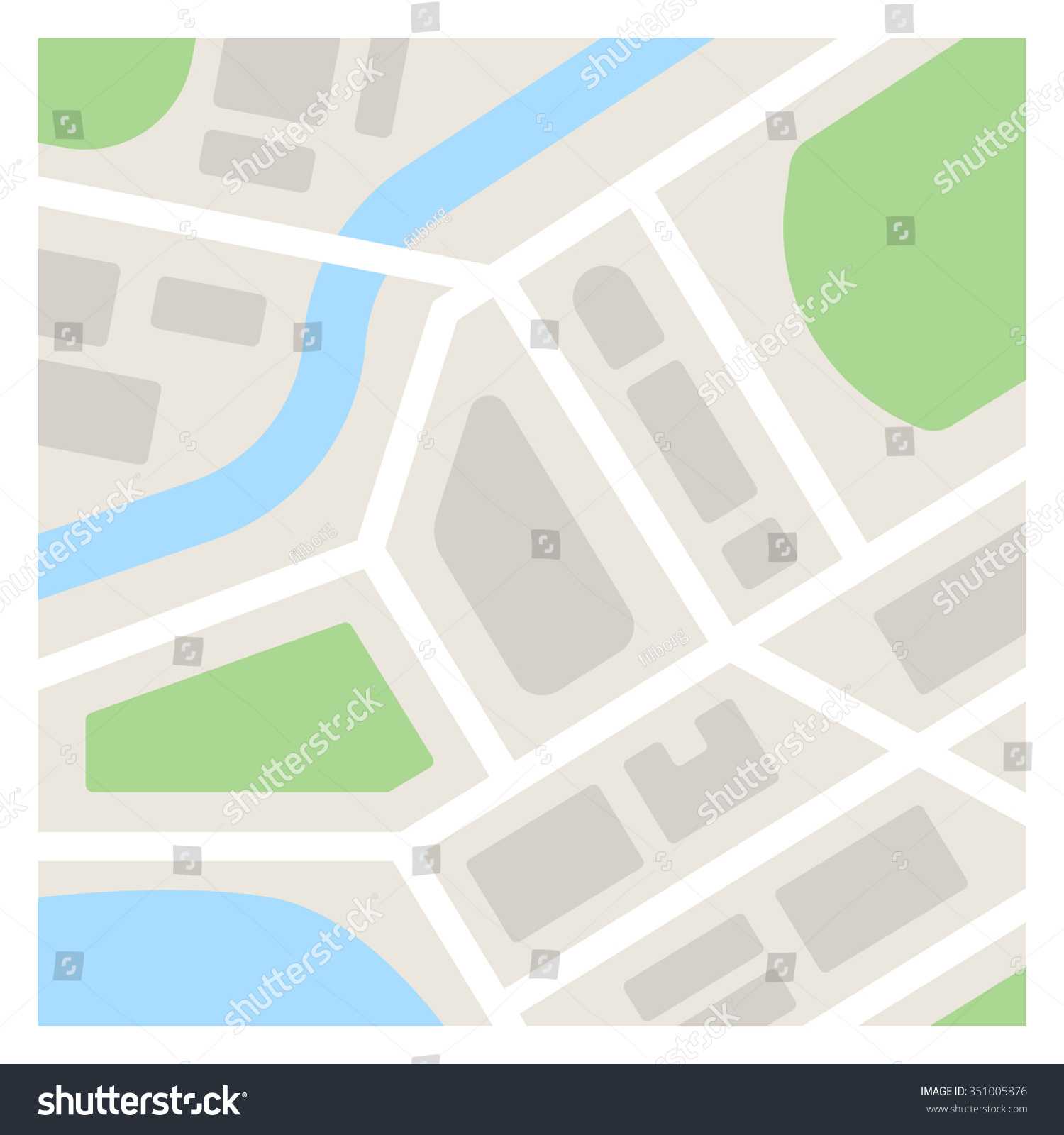 Vector Map Template Illustration Simple Flat Stock Vector Pertaining To Blank City Map Template