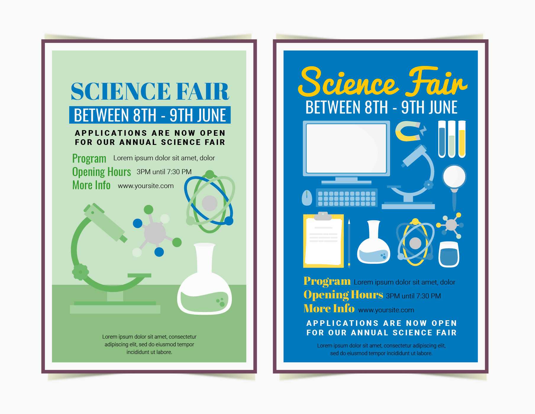 Vector Science Fair Posters – Download Free Vectors, Clipart With Regard To Science Fair Banner Template