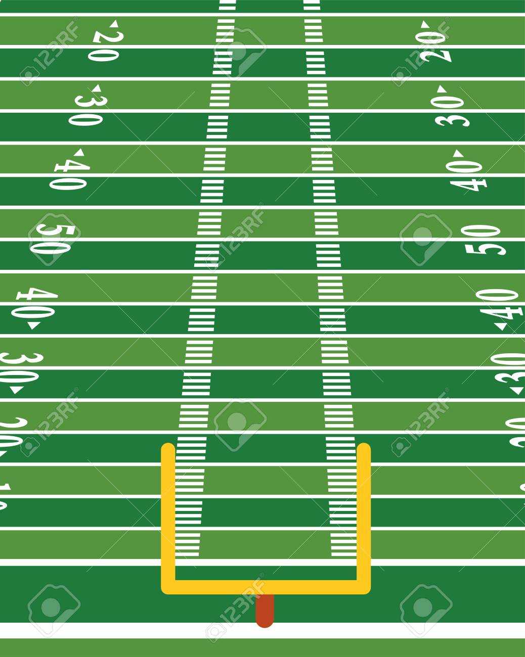 Vertical Football Field Clipart With Blank Football Field Template