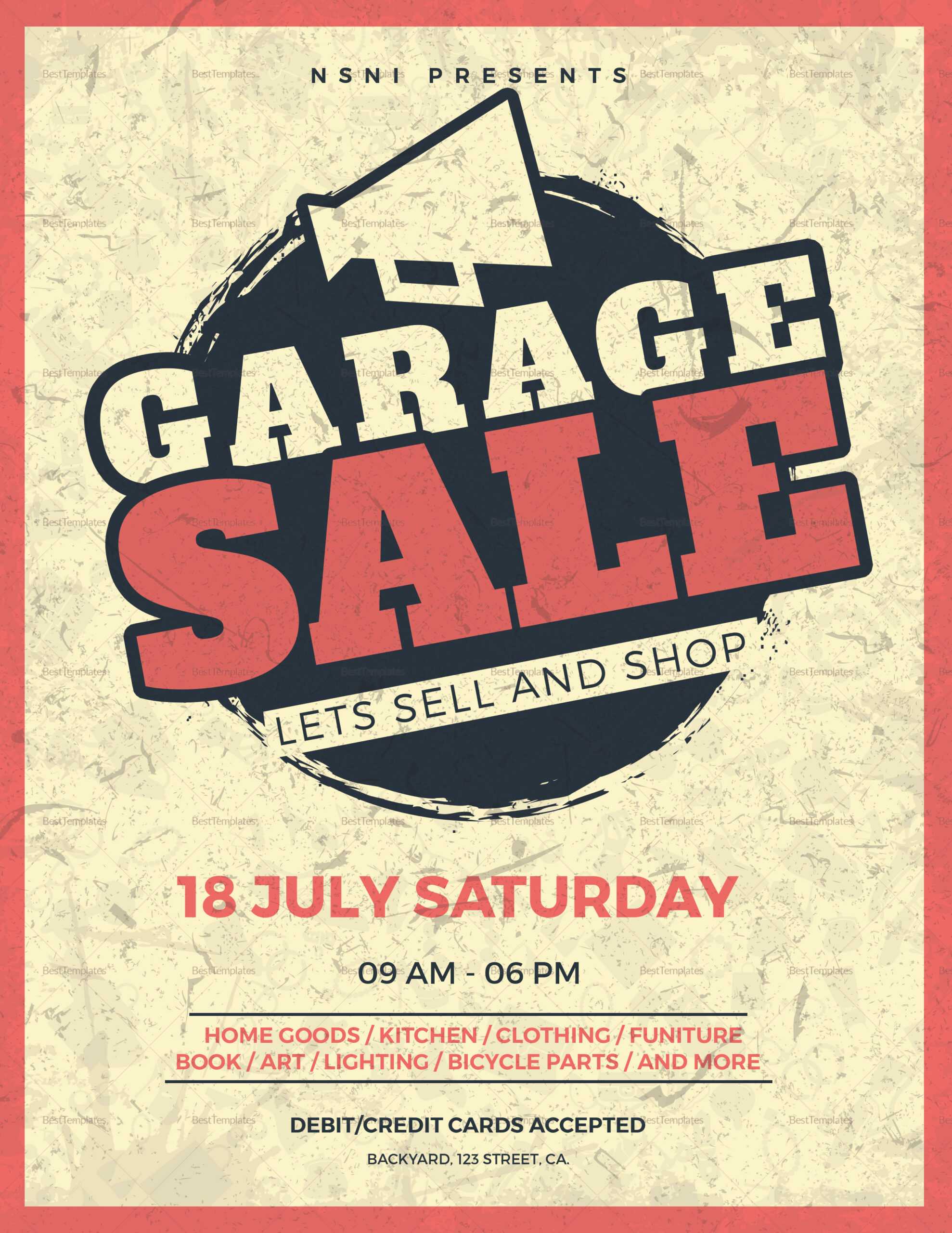 Vintage Garage Sale Flyer Template With Yard Sale Flyer Template Word