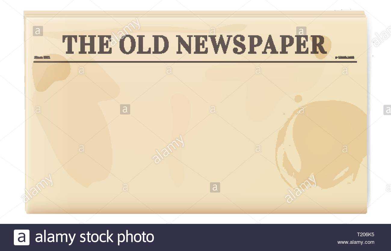 Vintage Newspaper Template. Folded Cover Page Of A News For Old Blank Newspaper Template