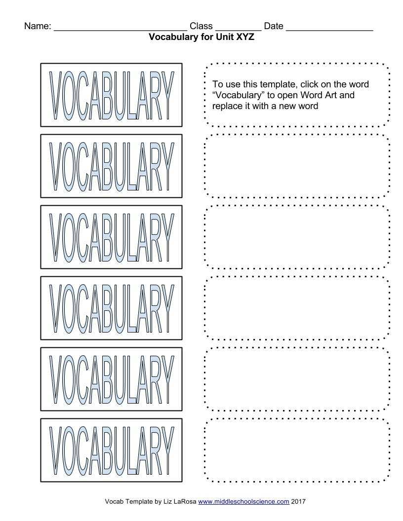 Vocabulary Bundle – Google Draw Template For Cut & Paste Pertaining To Vocabulary Words Worksheet Template