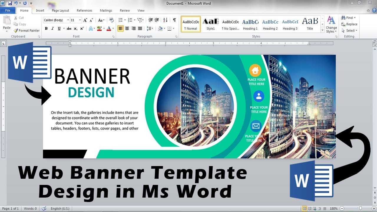 Web Ad Banner Template Design In Ms Word || How To Make Ad Banner Design In  Ms Word Regarding Microsoft Word Banner Template