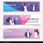 Wedding Banners Template With Cartoon Intended For Wedding Banner Design Templates