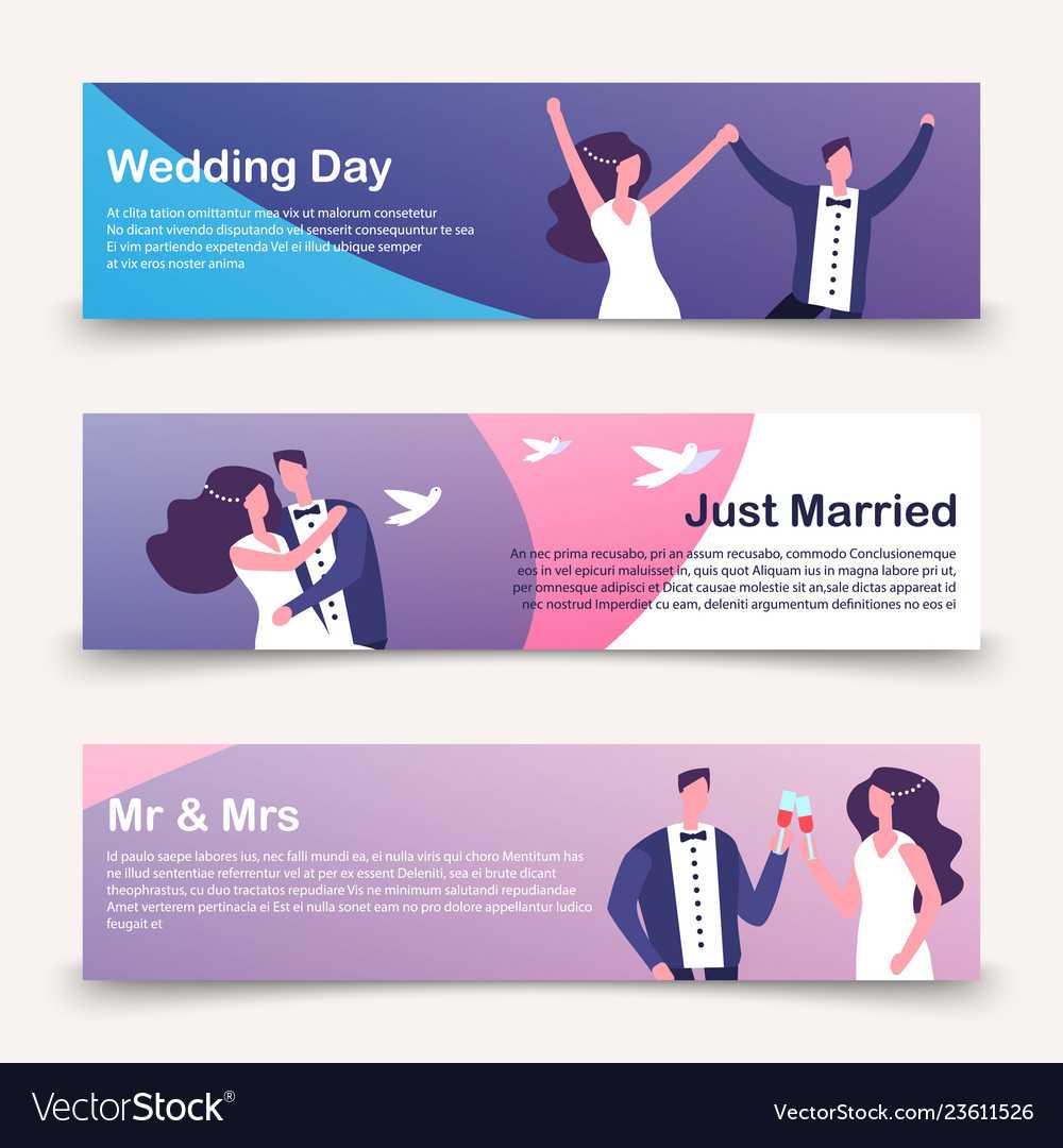 Wedding Banners Template With Cartoon Intended For Wedding Banner Design Templates