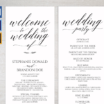 Wedding Program Template Intended For Free Printable Wedding Program Templates Word