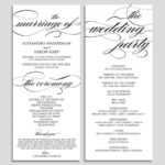 Wedding Program Wording Ideas ~ Wedding Invitation Collection With Regard To Free Printable Wedding Program Templates Word