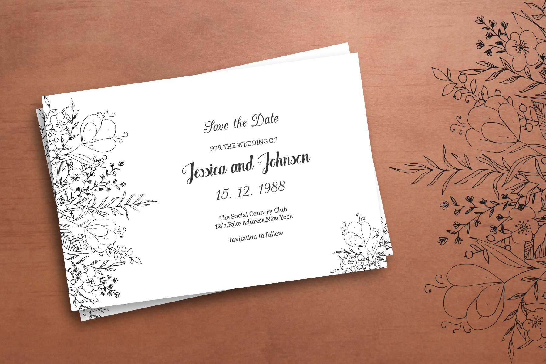 Wedding Save The Date Template, Ms Word & Photoshop Template Inside Save The Date Template Word