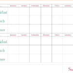Weekly Meal Planner For Family Templates | Printable Weekly With Blank Meal Plan Template
