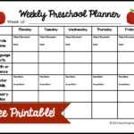 Weekly Preschool Planner {Free Printable} pertaining to Blank Preschool Lesson Plan Template