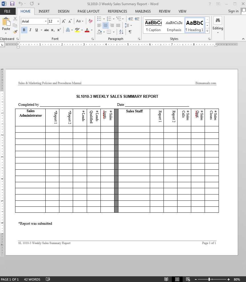 Weekly Sales Summary Report Template | Sl1010 3 Intended For Sales Representative Report Template