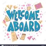 Welcome Aboard Banner Template. Hand Drawn Lettering With Intended For Welcome Banner Template