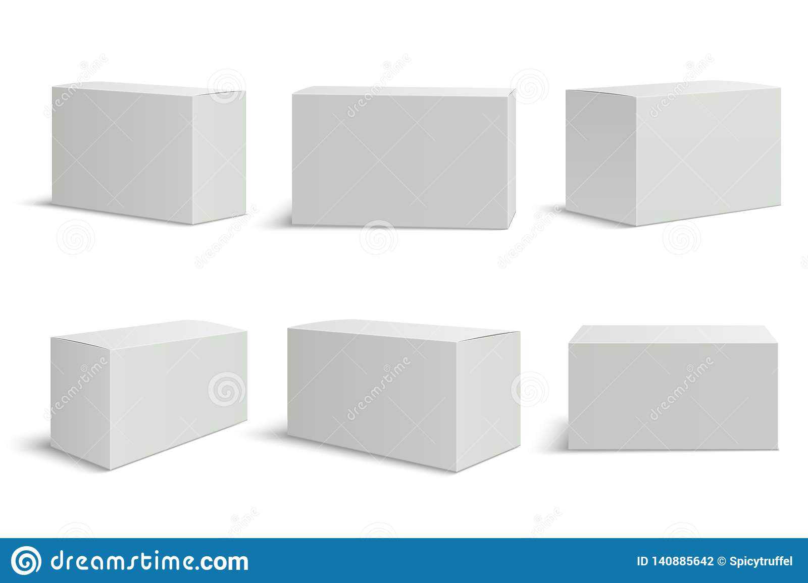 White Boxes Templates. Blank Medical Box 3D Isolated Paper Throughout Blank Packaging Templates