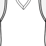 White V Neck Shirt Sketch, Sleeve Basketball Uniform Jersey For Blank Basketball Uniform Template