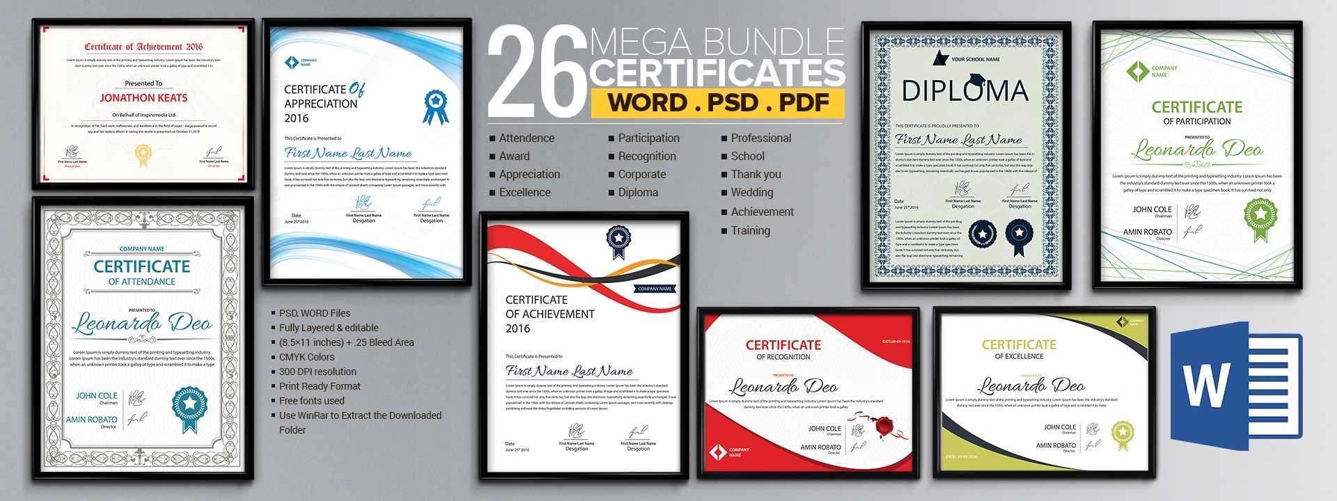 Word Certificate Template – 53+ Free Download Samples Regarding Blank Award Certificate Templates Word