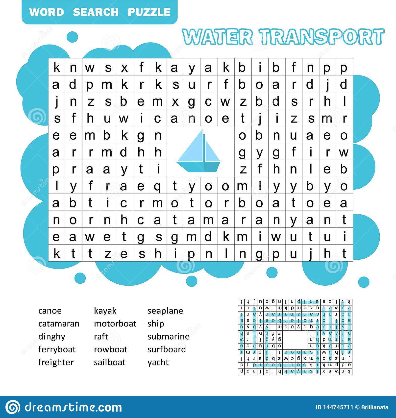 Word Puzzle Template With Water Transportation Illustration Pertaining To Word Sleuth Template